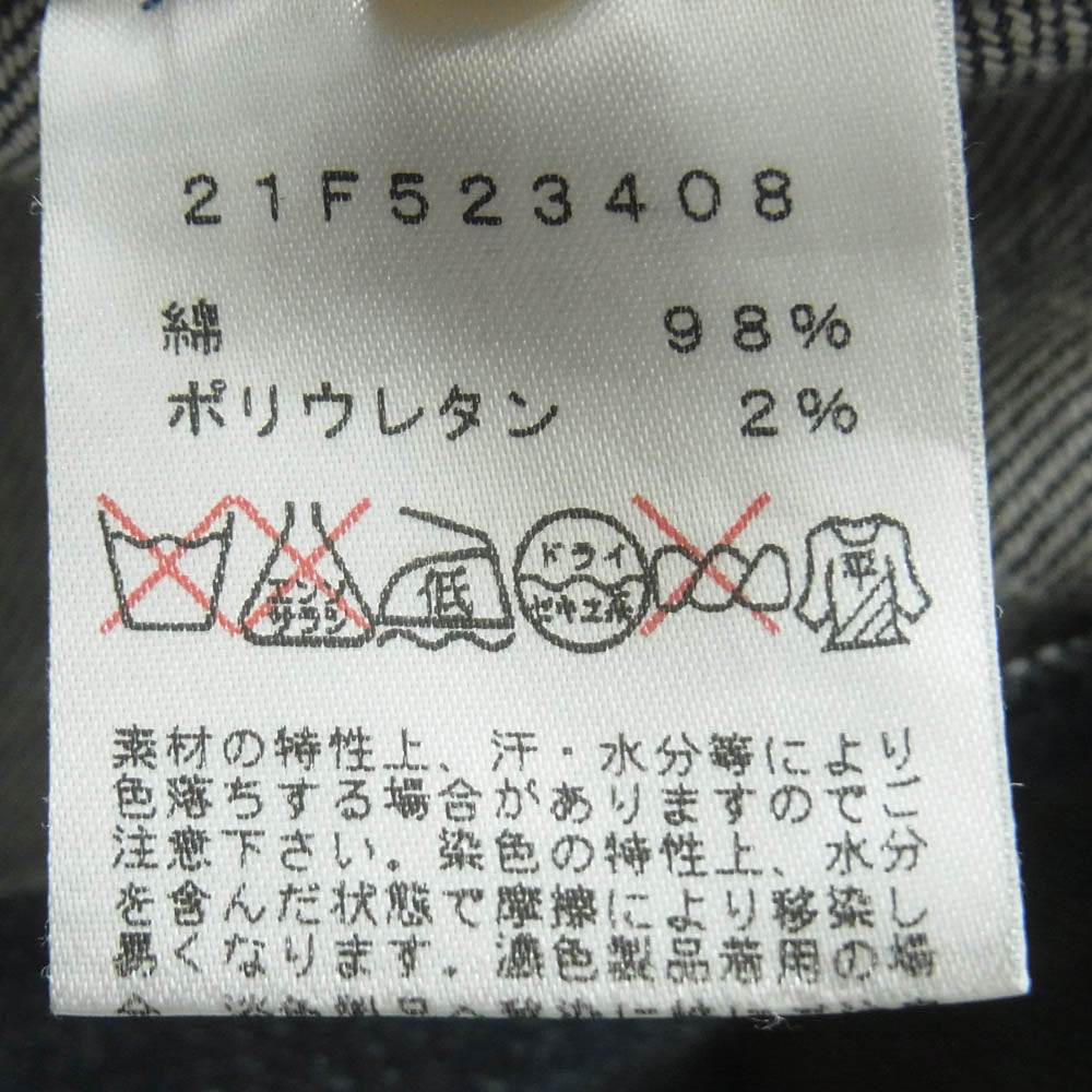 CELINE セリーヌ 21F523408 デニム ワイド パンツ コットン ポリウレタン マダガスカル製 インディゴブルー系 38【中古】