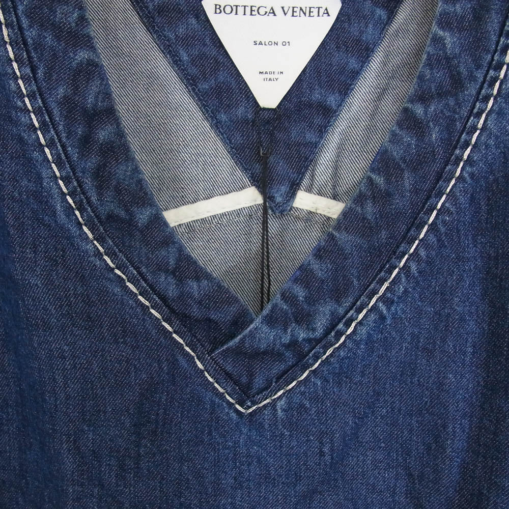 BOTTEGAVENETA ボッテガヴェネタ 657734 V0SH0 クロップド デニム シャツ ステッチ トップス インディゴブルー系 40【中古】