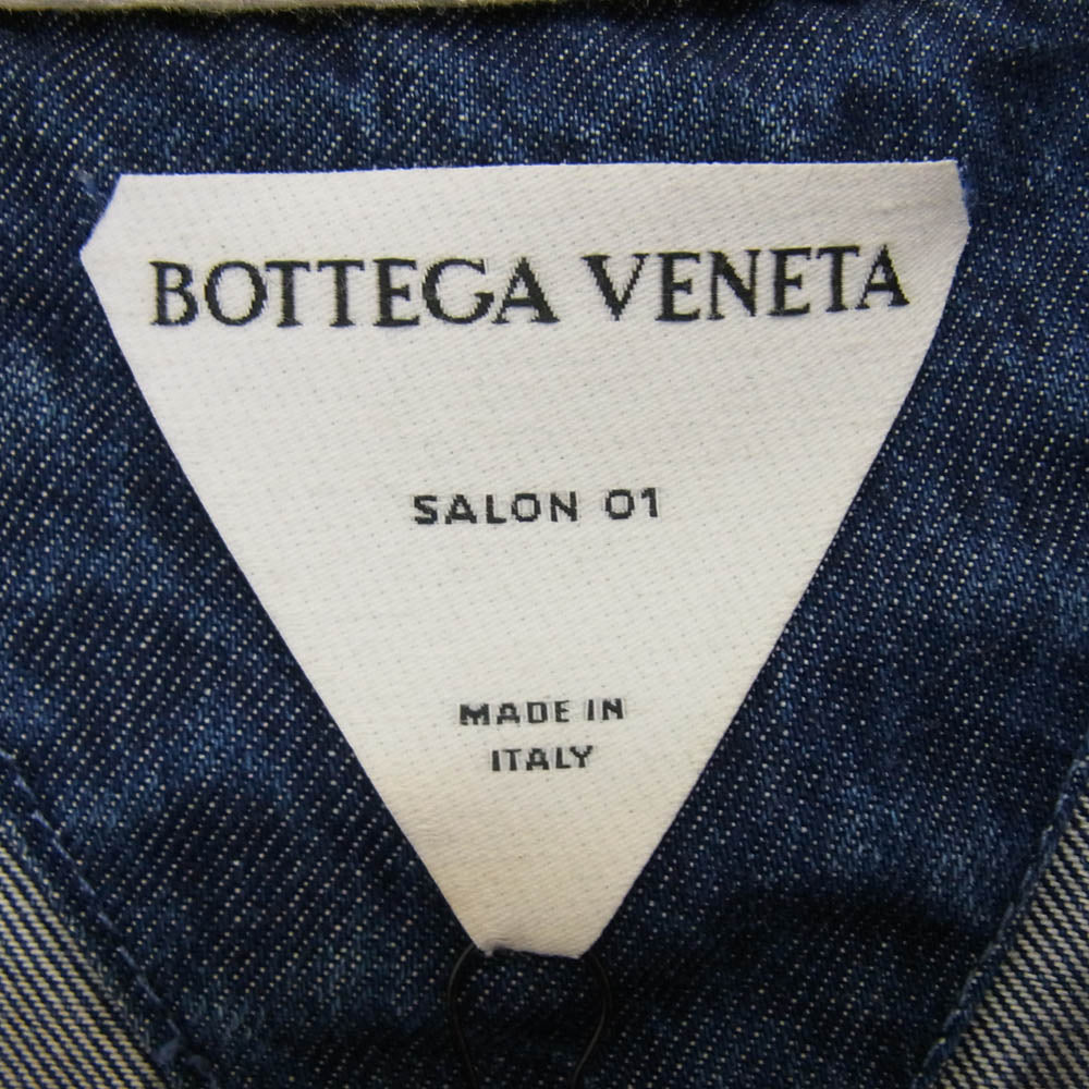 BOTTEGAVENETA ボッテガヴェネタ 657734 V0SH0 クロップド デニム シャツ ステッチ トップス インディゴブルー系 40【中古】