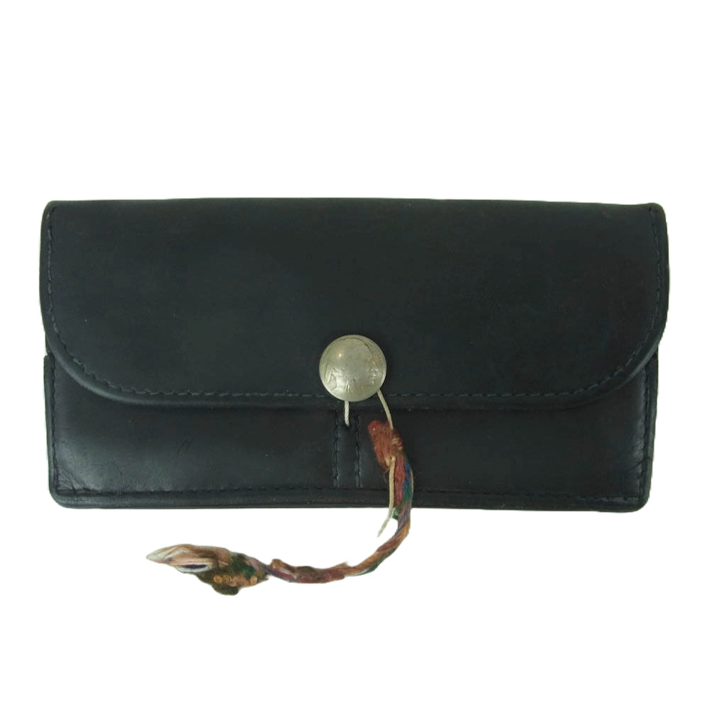 goro's ゴローズ サドルレザー コンチョ ロングウォレット 長財布 ブラック系【中古】