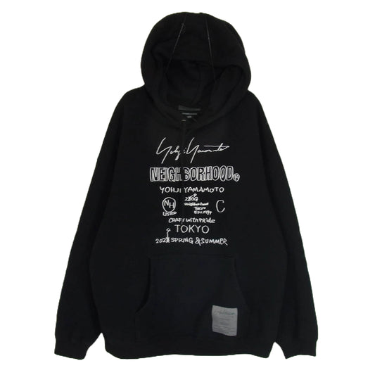 Yohji Yamamoto ヨウジヤマモト × NEIGHBORHOOD ネイバーフッド HS-T83-288 232YAYYN-CSM01S プリント スウェット プルオーバー パーカー ブラック系 L【中古】