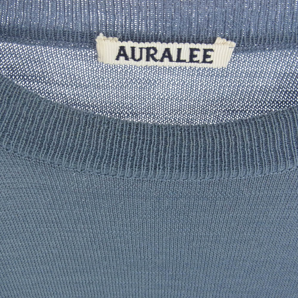 AURALEE オーラリー 19AW A9AP02HT SUPER FINE WOOL KNIT ウール ニット セーター ブルー系 4【中古】