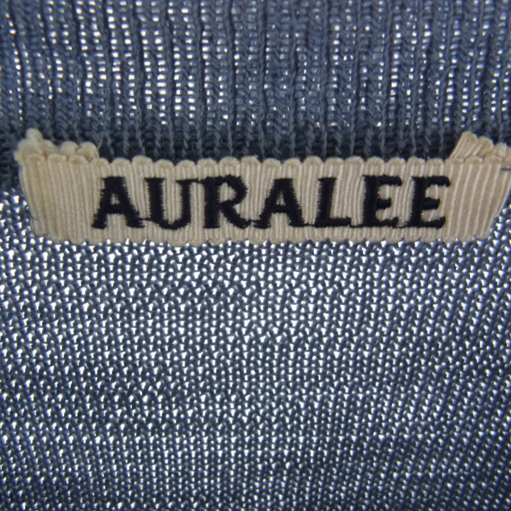 AURALEE オーラリー 19AW A9AP02HT SUPER FINE WOOL KNIT ウール ニット セーター ブルー系 4【中古】