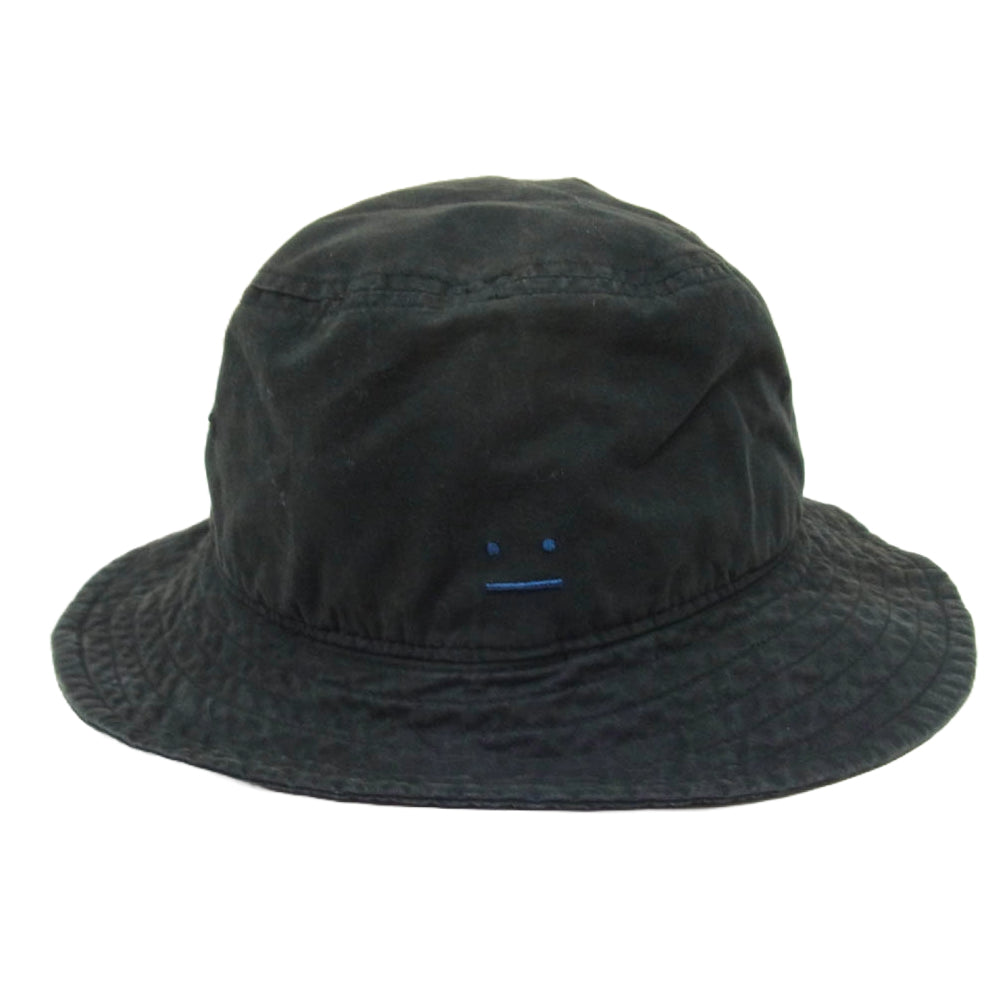 ACNE STUDIOS アクネストゥディオズ FA-UX-HATS000107 ロゴ パッチ コットン バケット ハット ブラック系【中古】