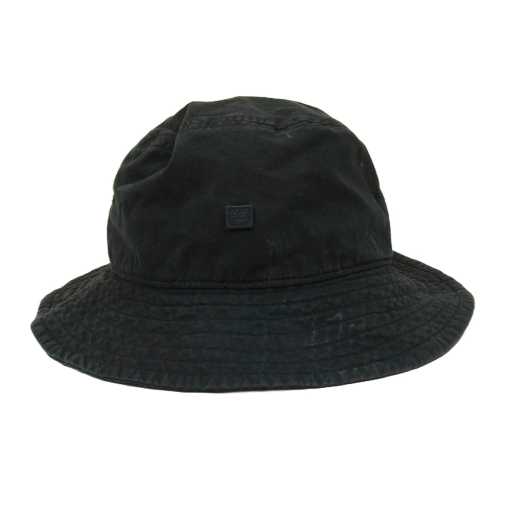 ACNE STUDIOS アクネストゥディオズ FA-UX-HATS000107 ロゴ パッチ コットン バケット ハット ブラック系【中古】