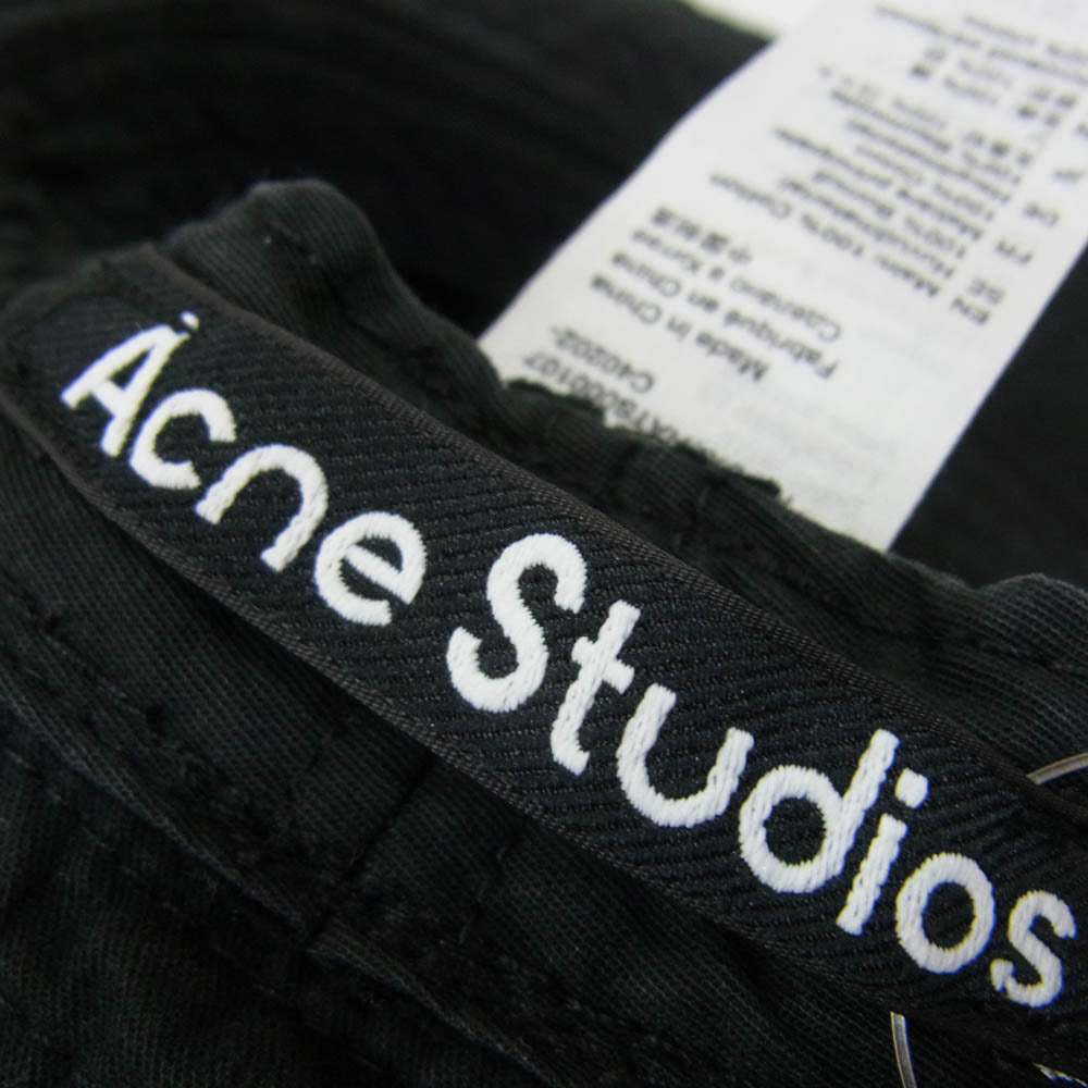 ACNE STUDIOS アクネストゥディオズ FA-UX-HATS000107 ロゴ パッチ コットン バケット ハット ブラック系【中古】