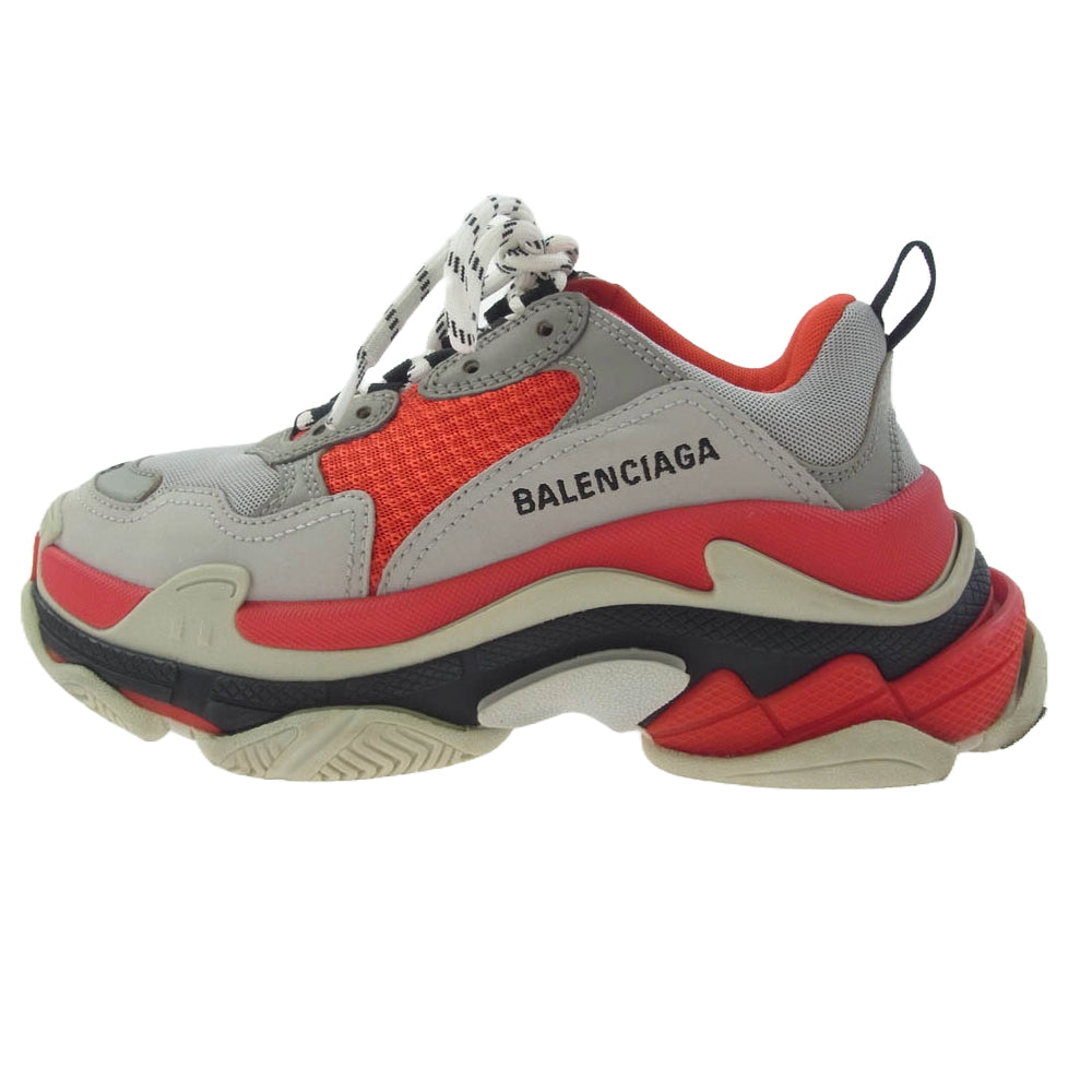 BALENCIAGA バレンシアガ 524039 triple s トリプルエス スニーカー グレー系 レッド系 24cm【中古】