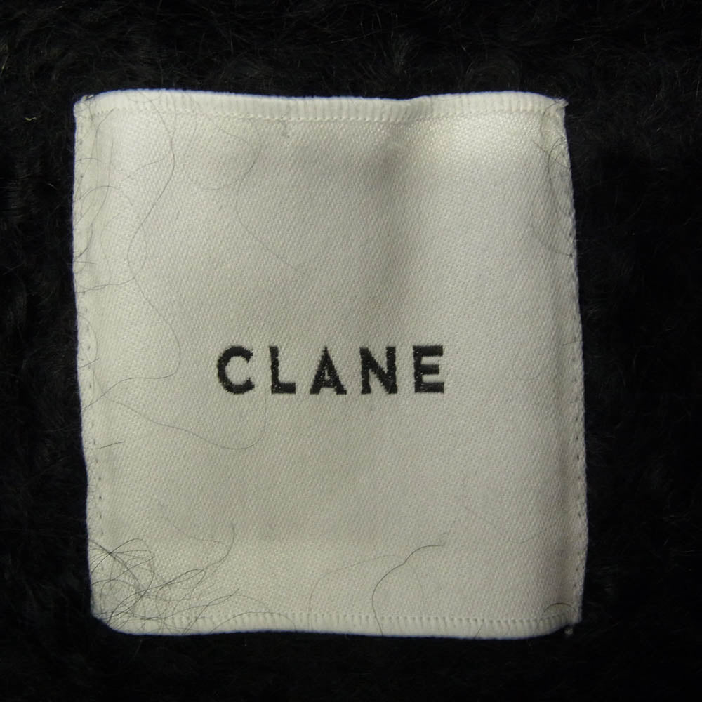 CLANE クラネ 23AW 15101-0052 MOHAIR LOOP DOWN COAT モヘア ジップアップ ジャケット コート ブラック系 1【中古】