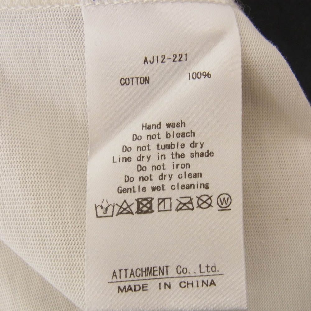 ATTACHMENT アタッチメント 21AW AJ12-221 MERCERIZATION JERSEY PAINT DYE L/S T-SHIRT バイカラー ペイント カットソー 長袖 ブラック系 3【中古】