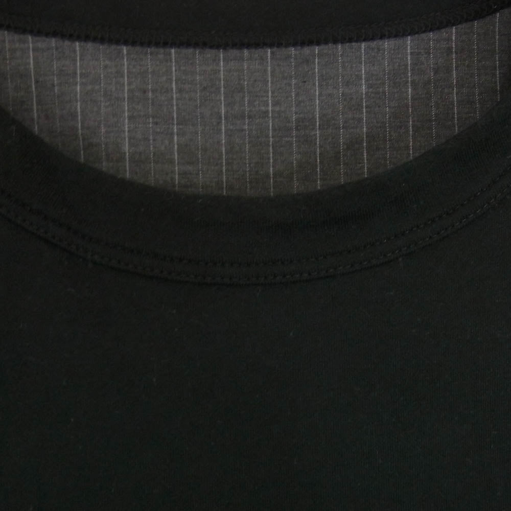 uniform experiment ユニフォームエクスペリメント 21AW UE-212004 BACK STRIPED WIDE PANELED TEE ストライプ 切り替え 半袖 Tシャツ ブラック系 2【中古】