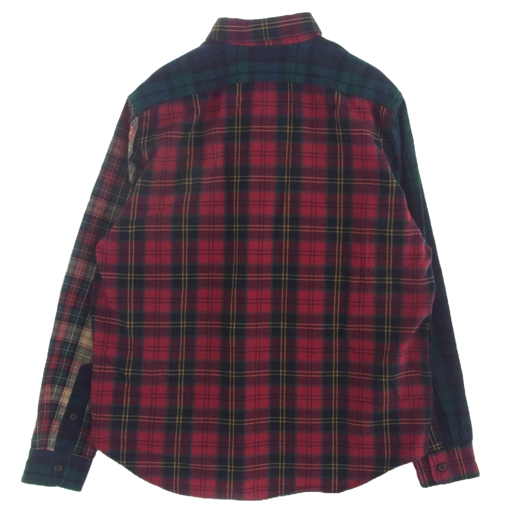 POLO RALPH LAUREN ポロ・ラルフローレン クレイジーパターン チェック シャツ 長袖 レッド系 グリーン系 L【中古】