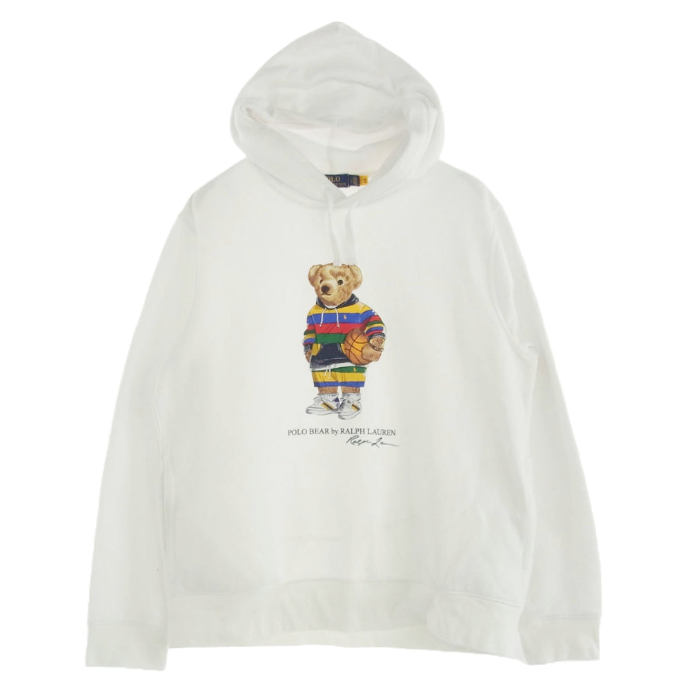 POLO RALPH LAUREN ポロ・ラルフローレン ポロベア プルオーバー フーディー ホワイト系 L【中古】
