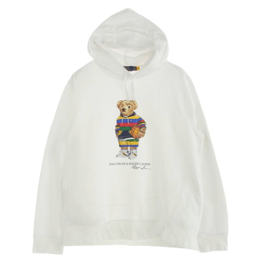 POLO RALPH LAUREN ポロ・ラルフローレン ポロベア プルオーバー フーディー ホワイト系 L【中古】
