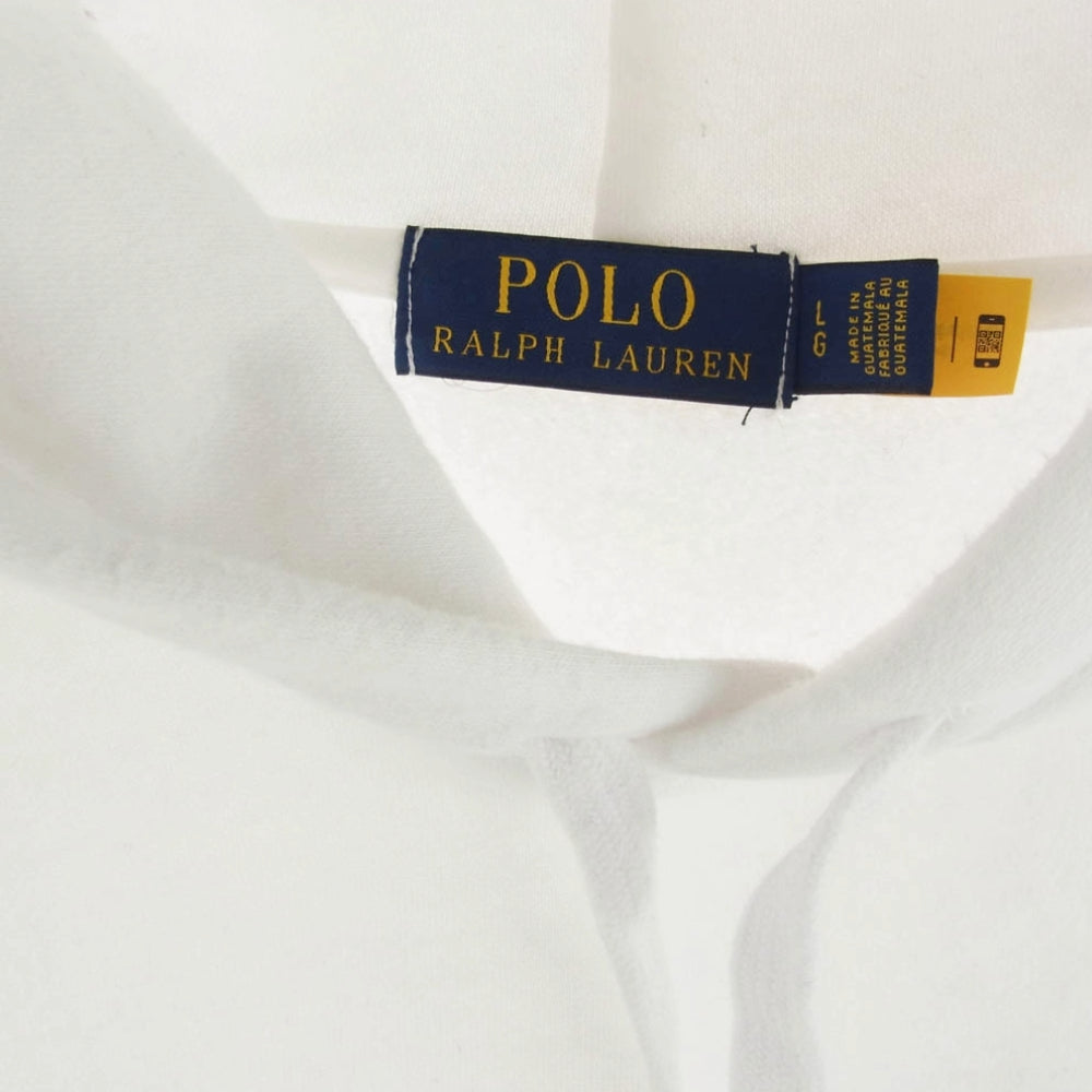 POLO RALPH LAUREN ポロ・ラルフローレン ポロベア プルオーバー フーディー ホワイト系 L【中古】