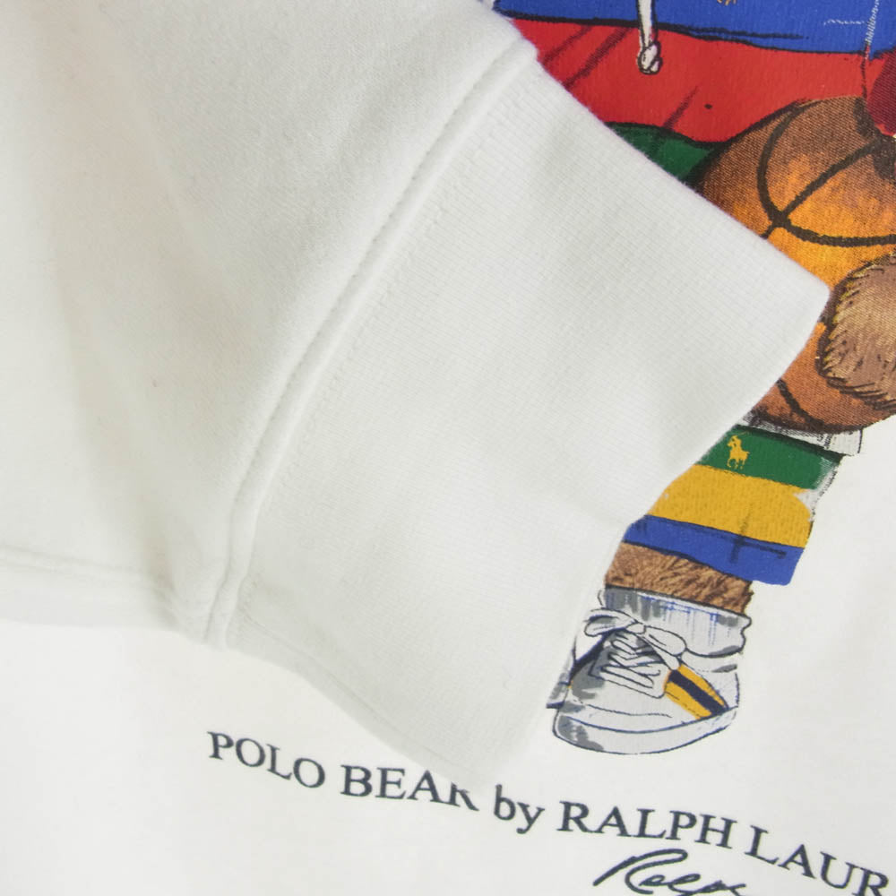 POLO RALPH LAUREN ポロ・ラルフローレン ポロベア プルオーバー フーディー ホワイト系 L【中古】