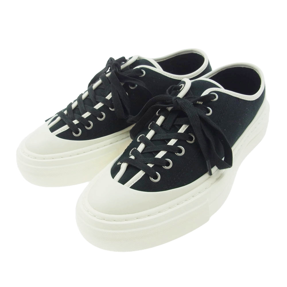 ATTACHMENT アタッチメント AA22-029 CO TWILL LOW CUT TRAINERS コットン ツイル ローカット トレーナー スニーカー ブラック系 ホワイト系 41【極上美品】【中古】