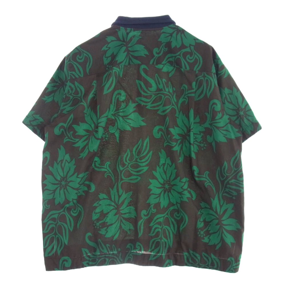 Sacai サカイ 24SS Floral Print Pullover フローラル プリント プルオーバー 半袖 シャツ グリーン系 1【中古】