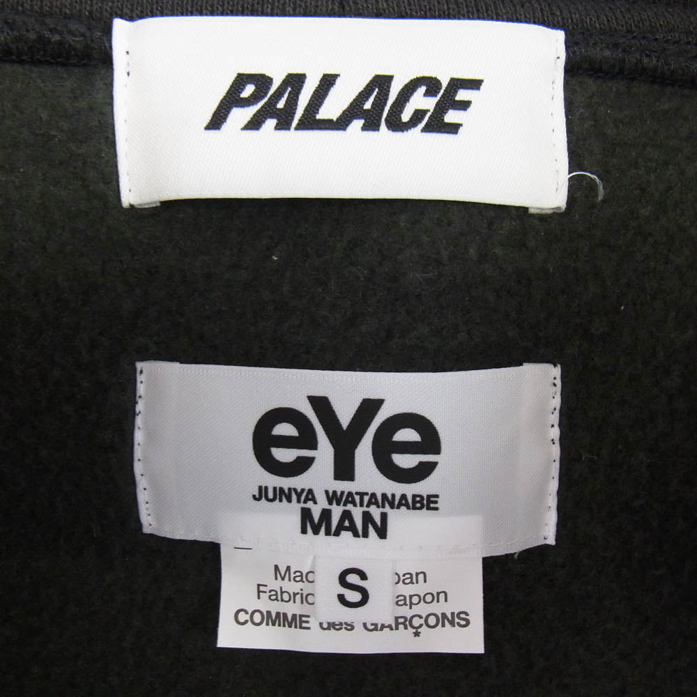 JUNYA WATANABE COMME des GARCONS MAN ジュンヤワタナベコムデギャルソンマン 24AW WN-T903 × PALACE パレス Customized Parka Shetland Wool カスタマイズ ジップアップ スウェット ニット パーカー ブラック系 S【中古】