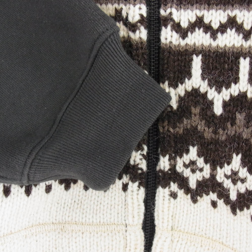 JUNYA WATANABE COMME des GARCONS MAN ジュンヤワタナベコムデギャルソンマン 24AW WN-T903 × PALACE パレス Customized Parka Shetland Wool カスタマイズ ジップアップ スウェット ニット パーカー ブラック系 S【中古】