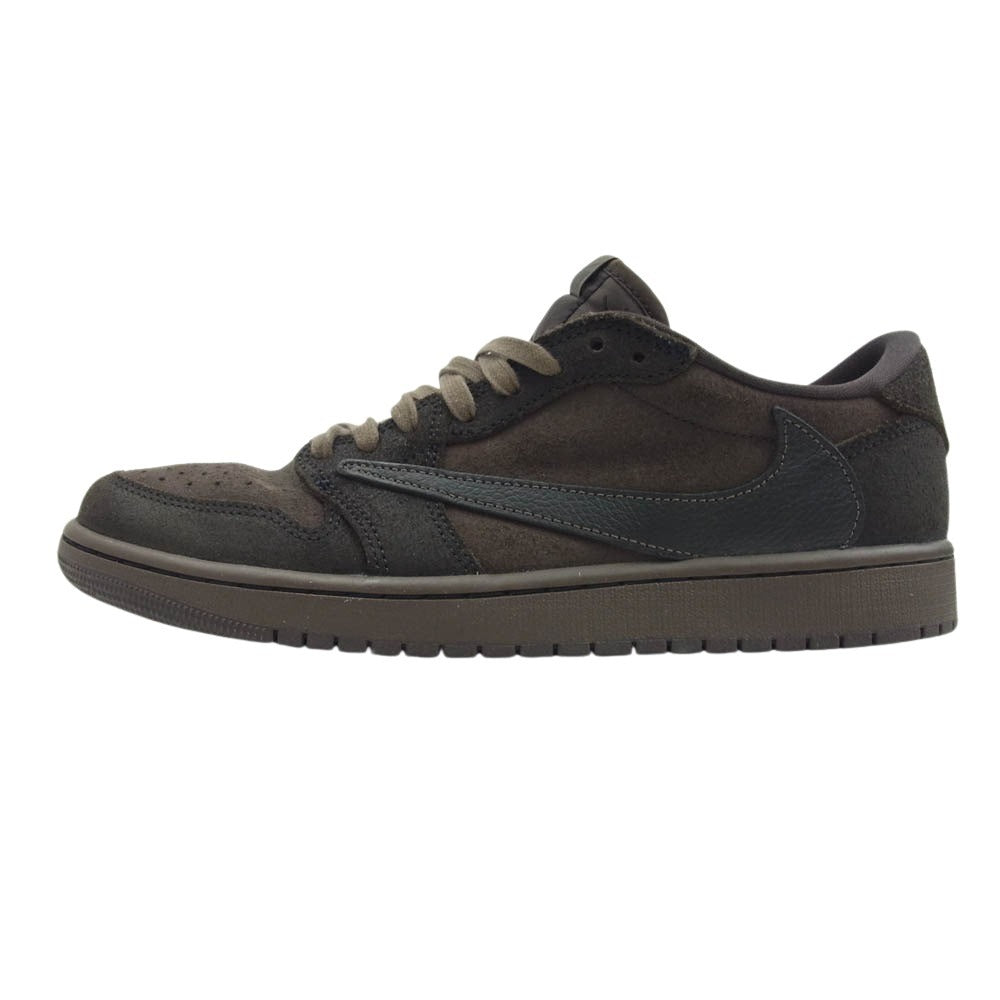 NIKE ナイキ DM7866-202 【フェイクバスターズ鑑定済】× Travis Scott トラヴィススコット Air Jordan 1 Low OG SP エアジョーダン1 ロー ベルベットブラウン アンド ダークモカ ダークブラウン系 27.0cm【中古】