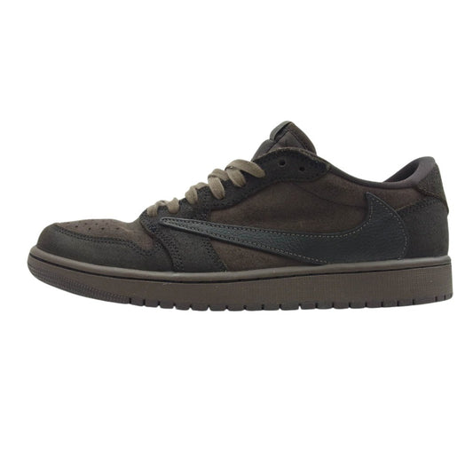 NIKE ナイキ DM7866-202 【フェイクバスターズ鑑定済】× Travis Scott トラヴィススコット Air Jordan 1 Low OG SP エアジョーダン1 ロー ベルベットブラウン アンド ダークモカ ダークブラウン系 27.0cm【中古】