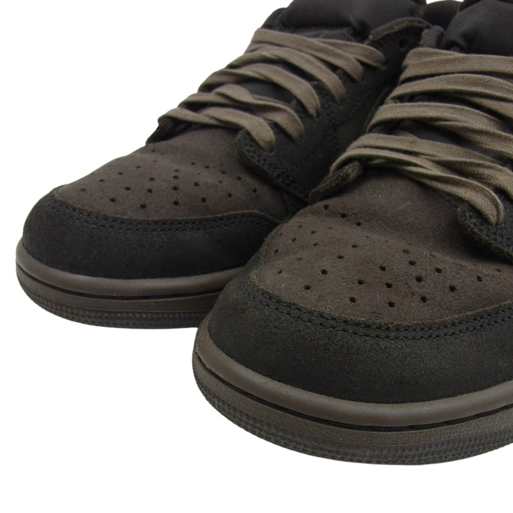 NIKE ナイキ DM7866-202 【フェイクバスターズ鑑定済】× Travis Scott トラヴィススコット Air Jordan 1 Low OG SP エアジョーダン1 ロー ベルベットブラウン アンド ダークモカ ダークブラウン系 27.0cm【中古】