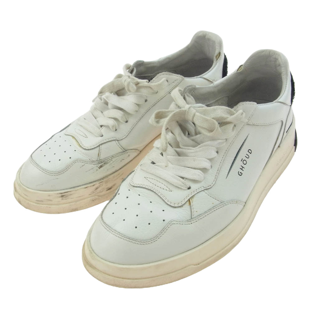 ゴウド レザー ローカット キャンバス スニーカー ホワイト系 41【中古】