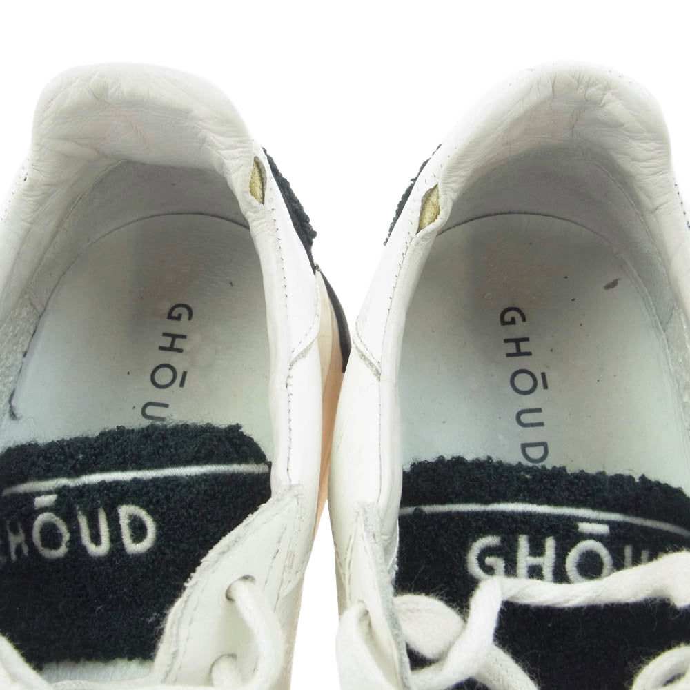 ゴウド レザー ローカット キャンバス スニーカー ホワイト系 41【中古】