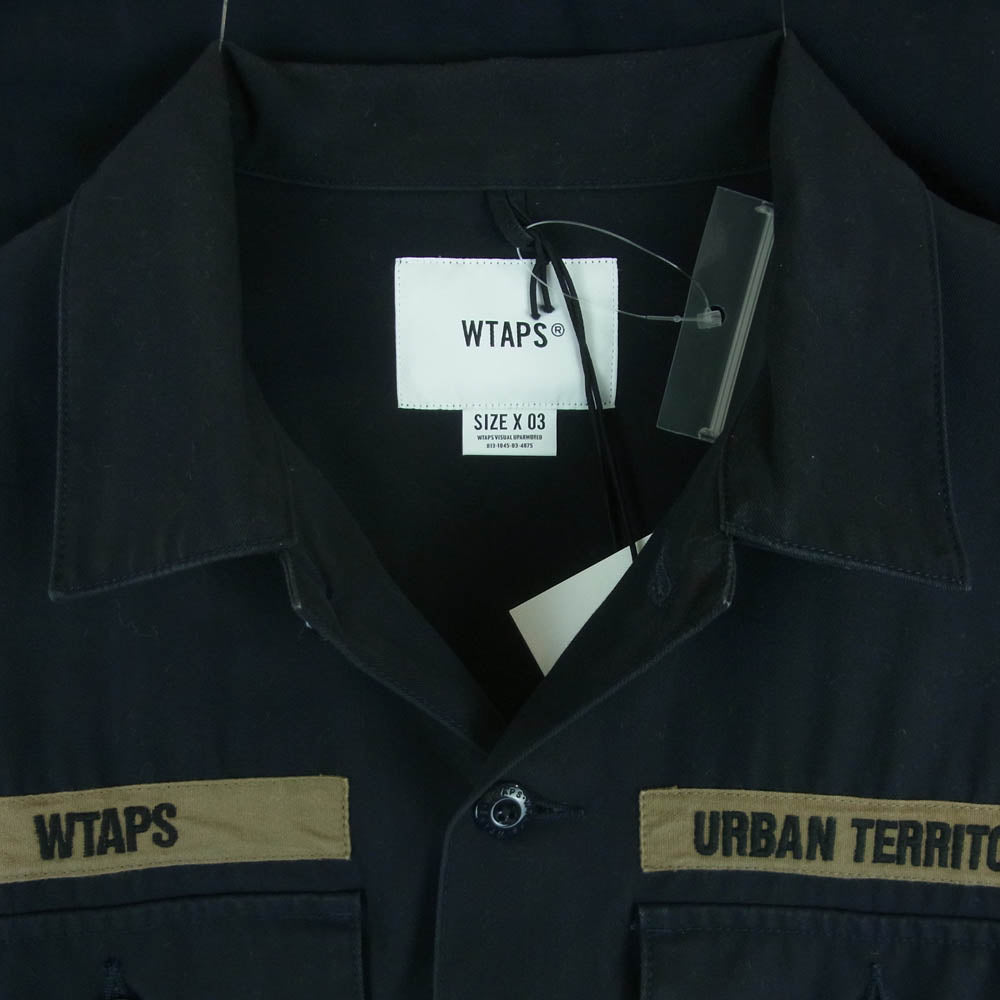 WTAPS ダブルタップス 21AW 211BRDT-SHM02 Jungle 01 LS COTTON TWILL コットン ツイル ユーティリティ シャツ 長袖 ブラック系 03【中古】