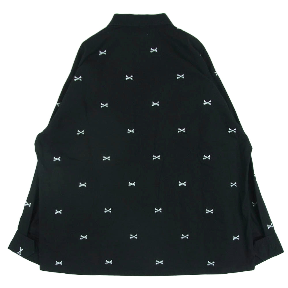 WTAPS ダブルタップス 22SS 221WVDT-SHM02 JUNGLE 01 LS COTTON OXFORD TEXTILE ジャングル 01 ロングスリーブ シャツ コットン クロスボーン ジャケット ブラック系 ホワイト系 03【中古】