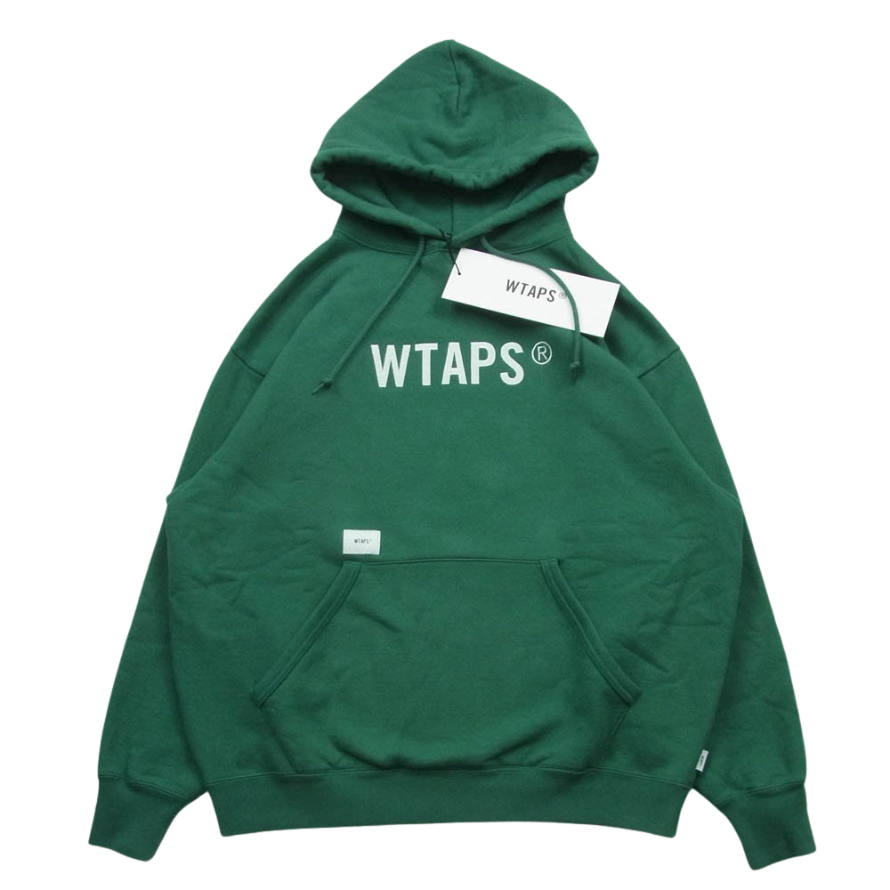 WTAPS ダブルタップス 24SS 241ATDT-CSM02 SIGN HOODY COTTON TSSC サイン フーディ コットン スウェット パーカー グリーン系 04【中古】