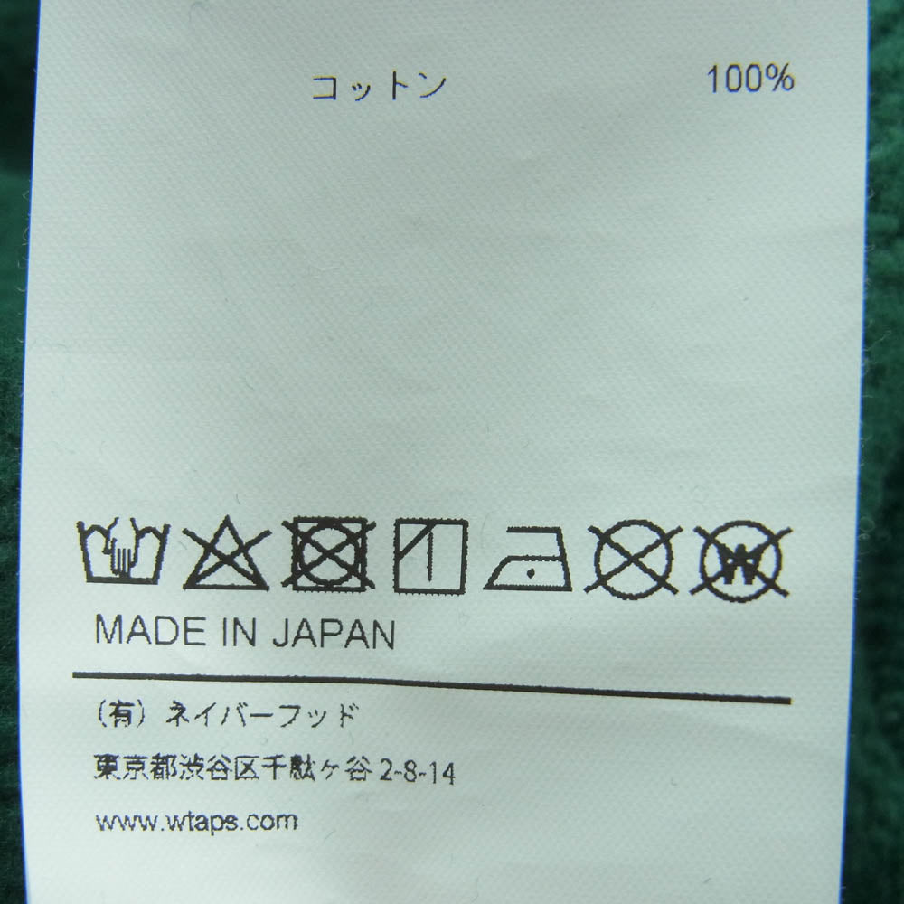 WTAPS ダブルタップス 24SS 241ATDT-CSM02 SIGN HOODY COTTON TSSC サイン フーディ コットン スウェット パーカー グリーン系 04【中古】