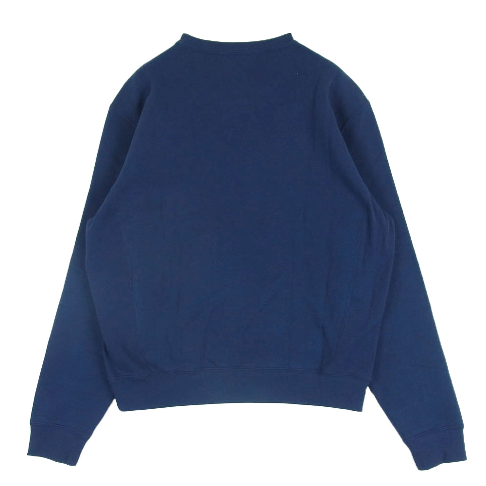 SAINT LAURENT サンローラン 666987 Y36IP Logo Print Sweat Shirt YSL ヴィンテージ ロゴ クルーネック スウェット ネイビー系 M【極上美品】【中古】