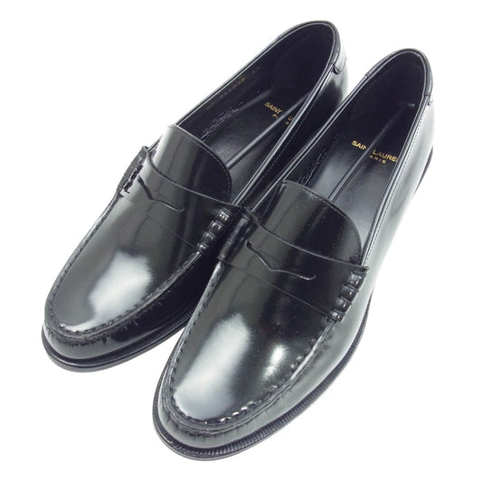 SAINT LAURENT サンローラン 711032 le loafer 5cm heel ペニー ローファー ブラック系 43【新古品】【未使用】【中古】