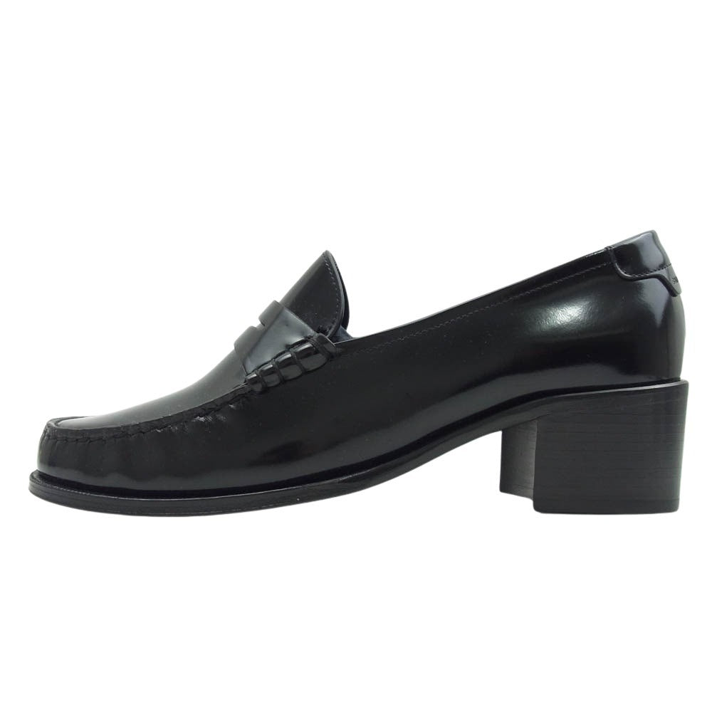 SAINT LAURENT サンローラン 711032 le loafer 5cm heel ペニー ローファー ブラック系 43【新古品】【未使用】【中古】