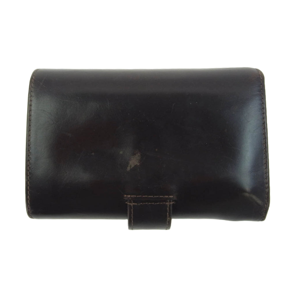 WHITE HOUSE COX ホワイトハウスコックス レザー ウォレット 2つ折り 財布 ダークブラウン系【中古】