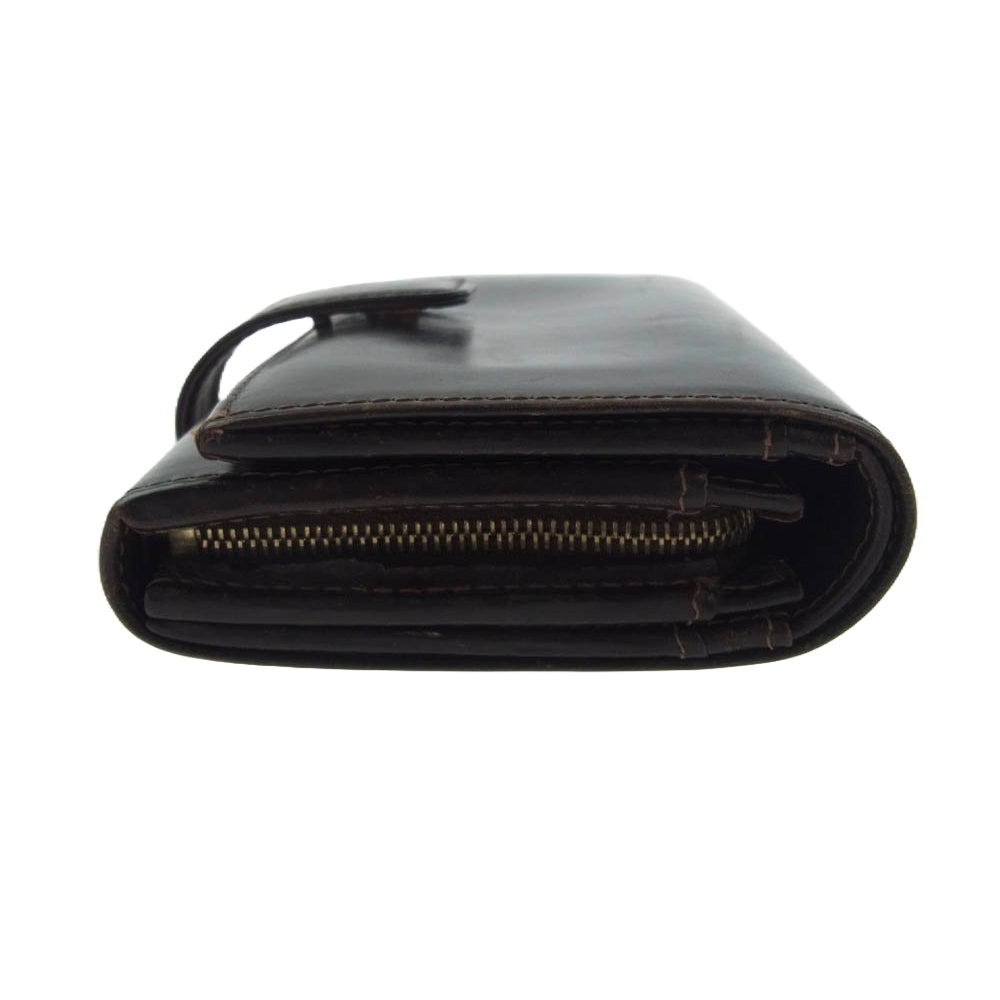 WHITE HOUSE COX ホワイトハウスコックス レザー ウォレット 2つ折り 財布 ダークブラウン系【中古】