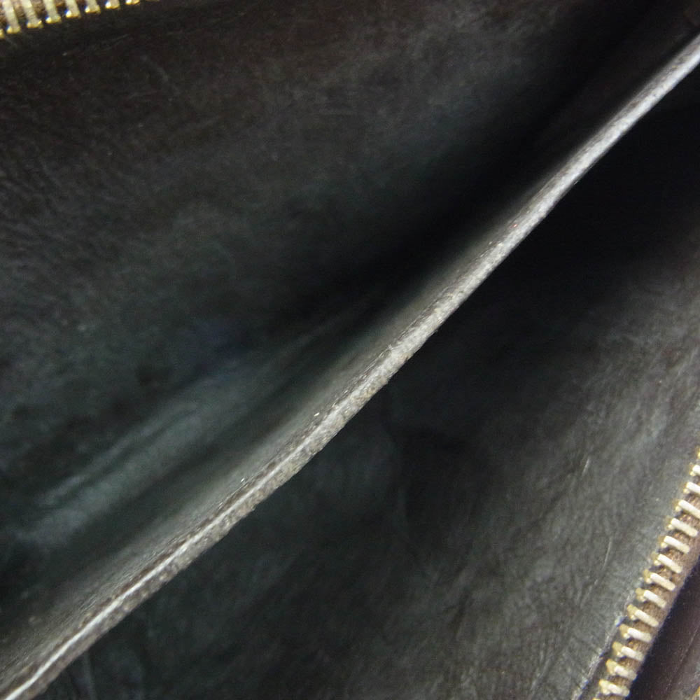 WHITE HOUSE COX ホワイトハウスコックス レザー ウォレット 2つ折り 財布 ダークブラウン系【中古】