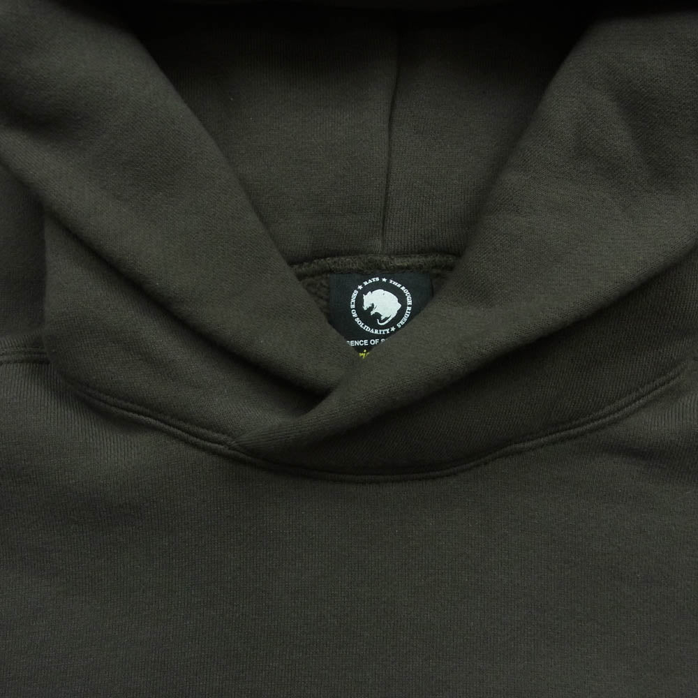RATS ラッツ 23RTC-1003 CROSS NECK HOODIE BOLT ボルトプリント クロスネック プルオーバー パーカー カーキ系 KHAKI L【中古】