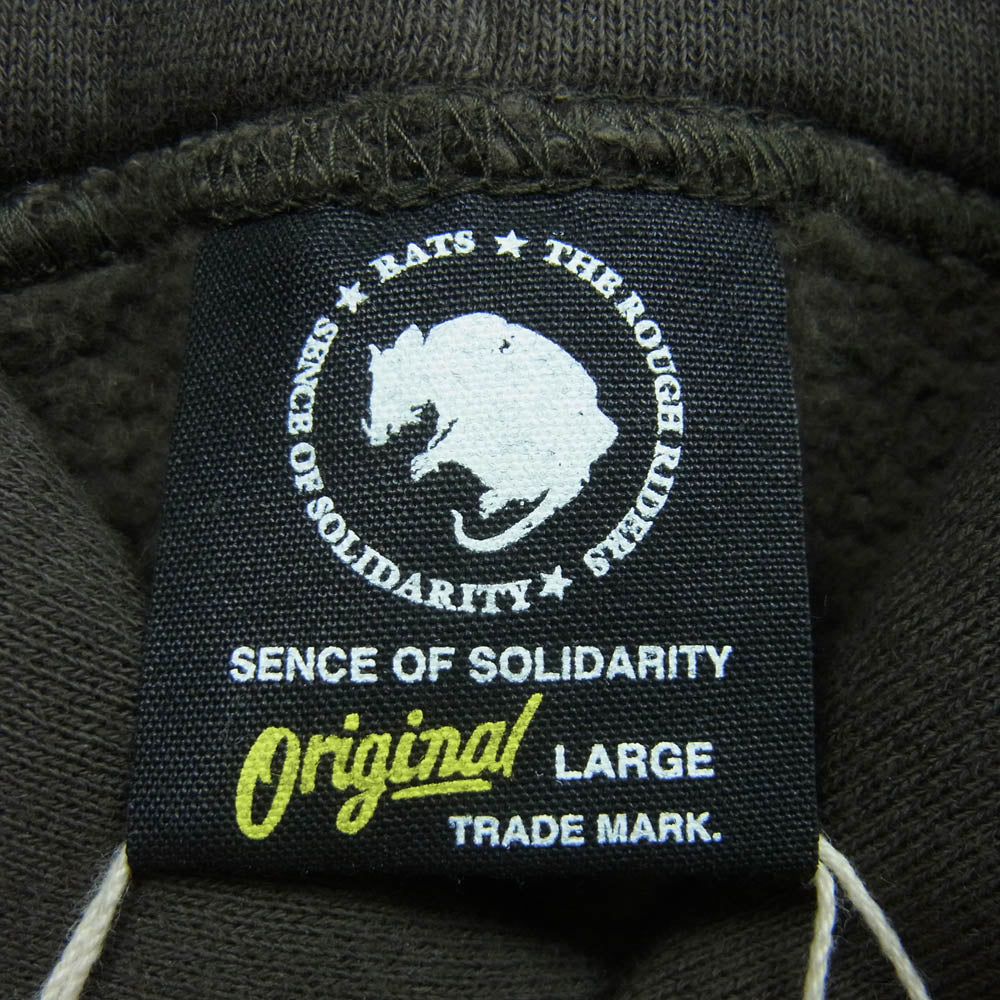 RATS ラッツ 23RTC-1003 CROSS NECK HOODIE BOLT ボルトプリント クロスネック プルオーバー パーカー カーキ系 KHAKI L【中古】