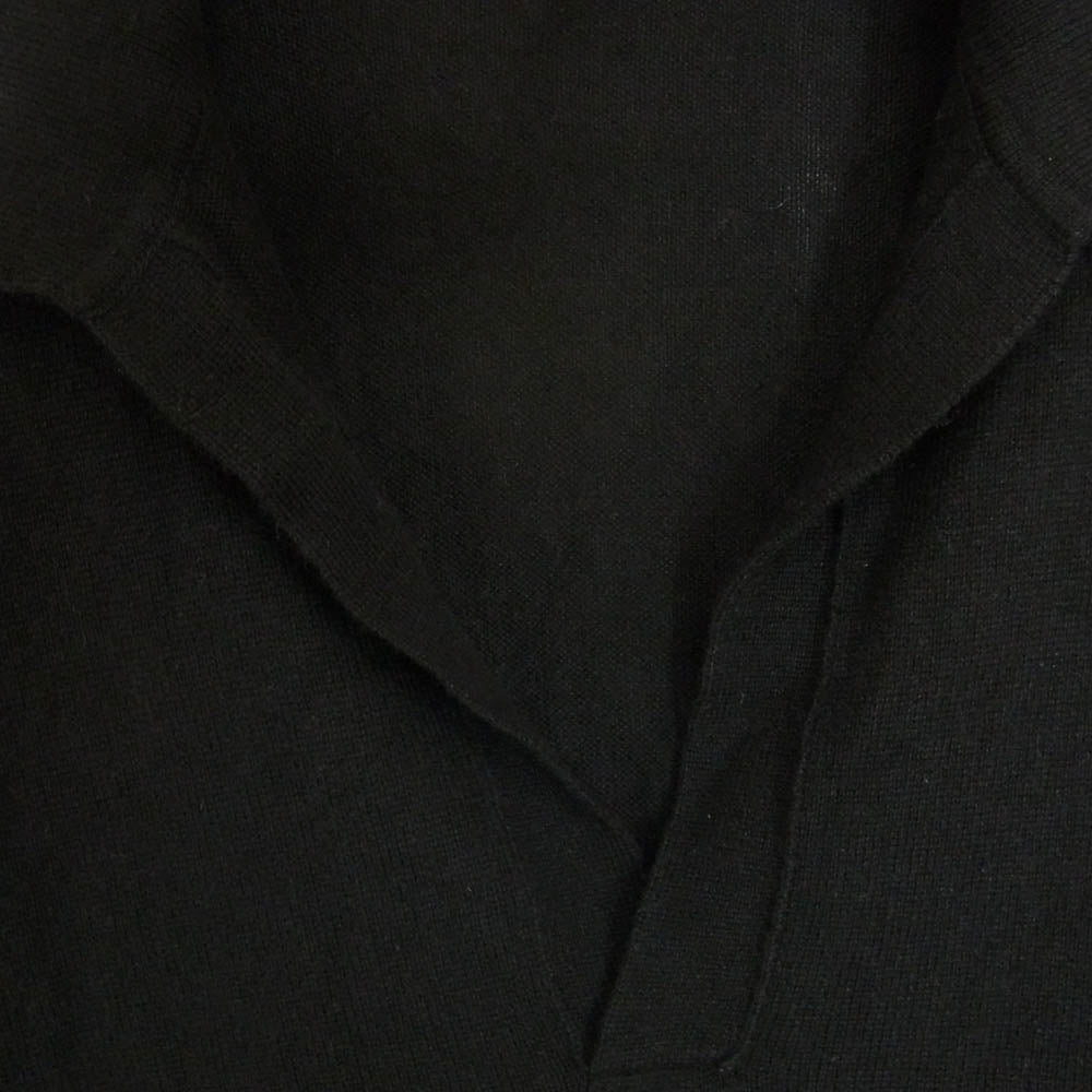 AURALEE オーラリー 24AW A24SP02SC SUPER FINE CASHMERE SILK KNIT SKIPPER POLO カシミヤ シルク スキッパー 長袖ニットポロシャツ ブラック系 3【美品】【中古】