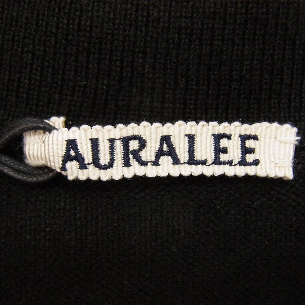 AURALEE オーラリー 24AW A24SP02SC SUPER FINE CASHMERE SILK KNIT SKIPPER POLO カシミヤ シルク スキッパー 長袖ニットポロシャツ ブラック系 3【美品】【中古】