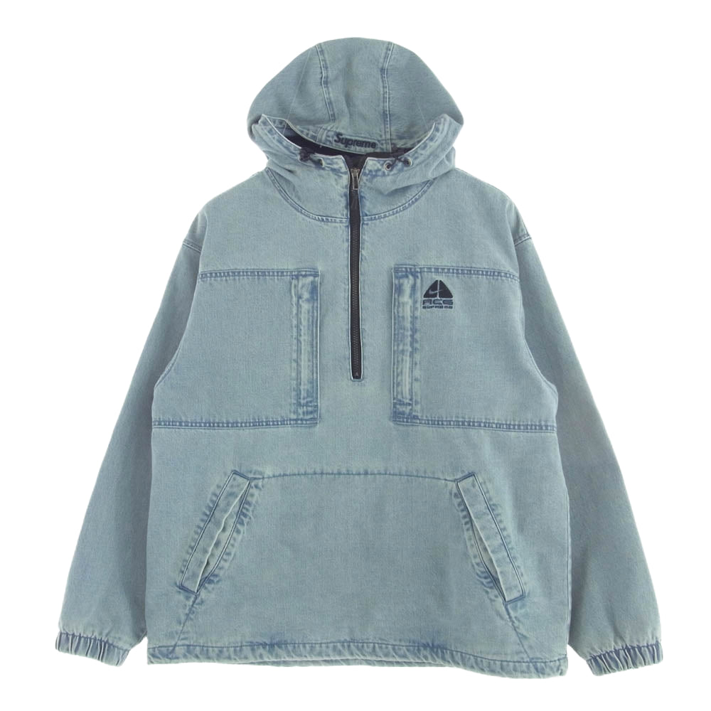 Supreme シュプリーム 22AW DN3245-469 × NIKE ACG ナイキ エーシージー Denim Pullover デニム プルオーバー アノラック ジャケット インディゴブルー系 M【中古】