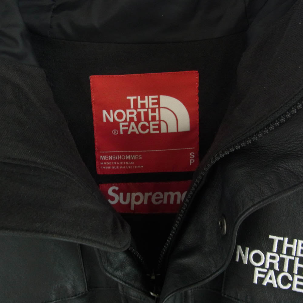 Supreme シュプリーム 18AW NP61807I × THE NORTH FACE Leather Mountain Parka レザー マウンテン パーカー レザー ジャケット ブラック系【中古】