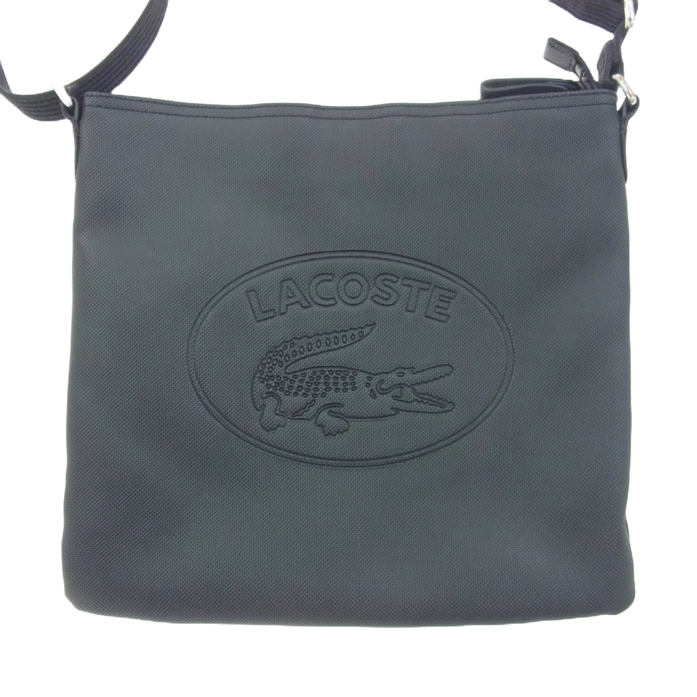 LACOSTE ラコステ ロゴ ショルダー バッグ ブラック系【中古】