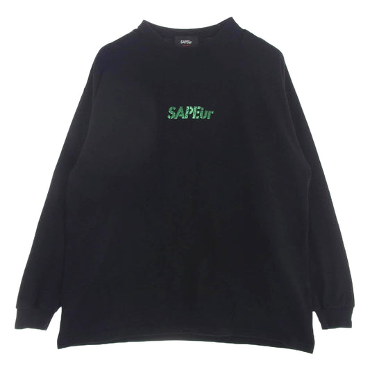 SAPEUR サプール ロッドマン レオパード ロゴ ロングスリーブ Tシャツ ロンT トレーナー ブラック系 XL【中古】