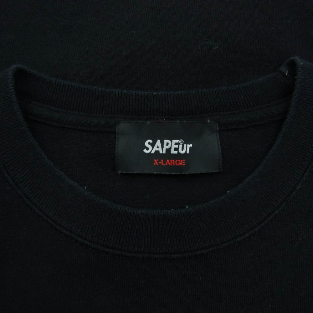 SAPEur サプール ロンT XL ロッドマン ブラック SAPEUR サプール ロッドマン レオパード ロゴ ロングスリーブ T