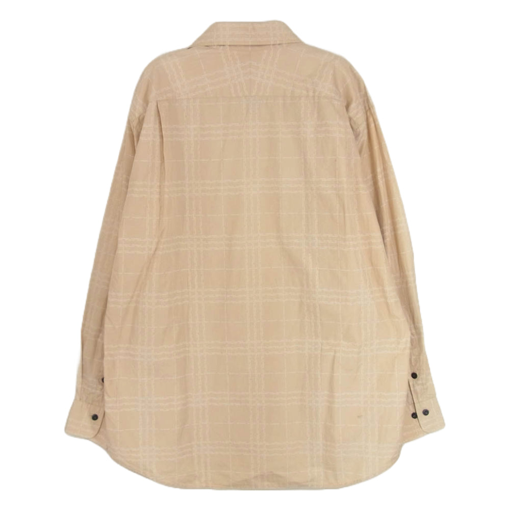 BURBERRY LONDON バーバリー ロンドン ロゴチェック柄 長袖シャツ ベージュ系 LL【中古】