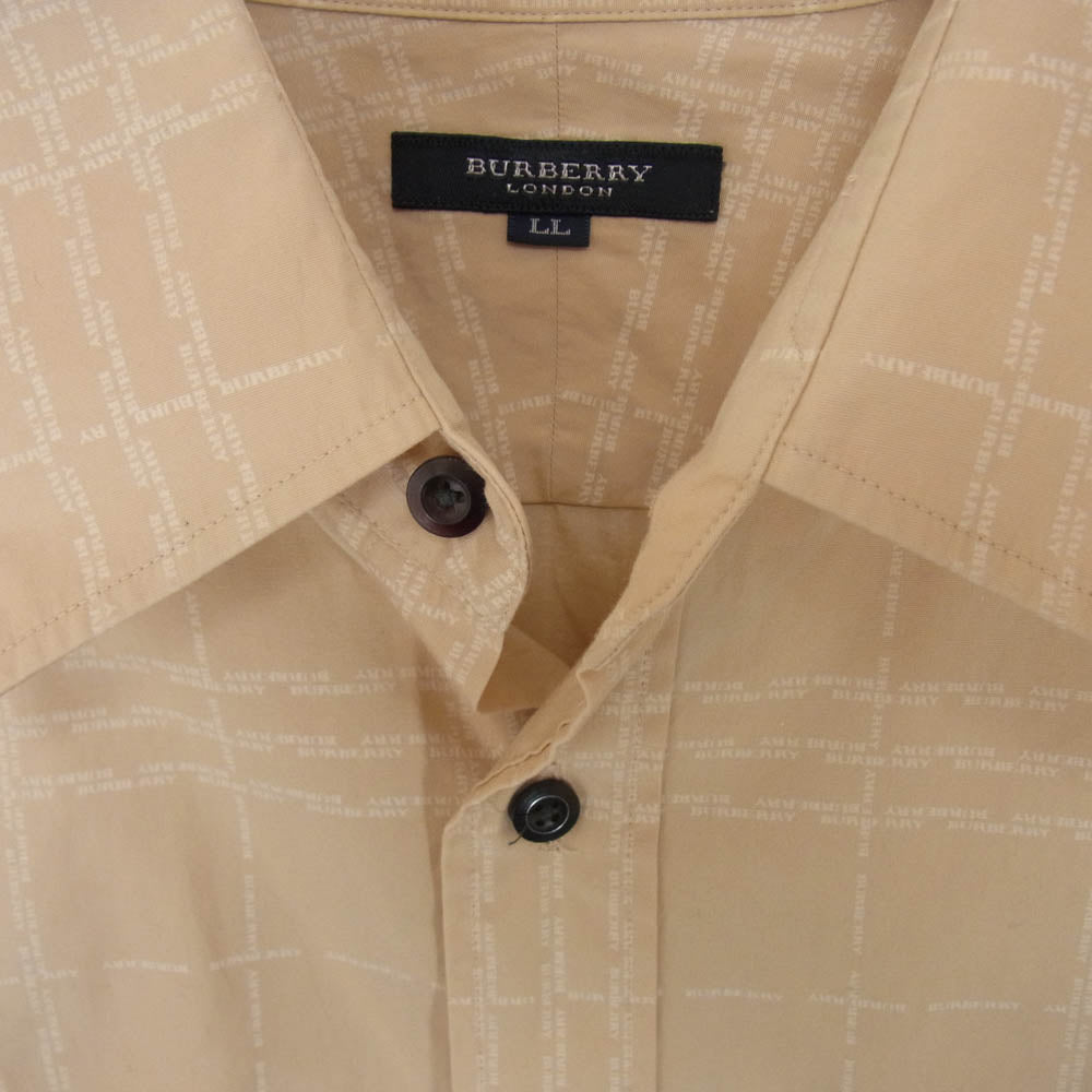BURBERRY LONDON バーバリー ロンドン ロゴチェック柄 長袖シャツ ベージュ系 LL【中古】
