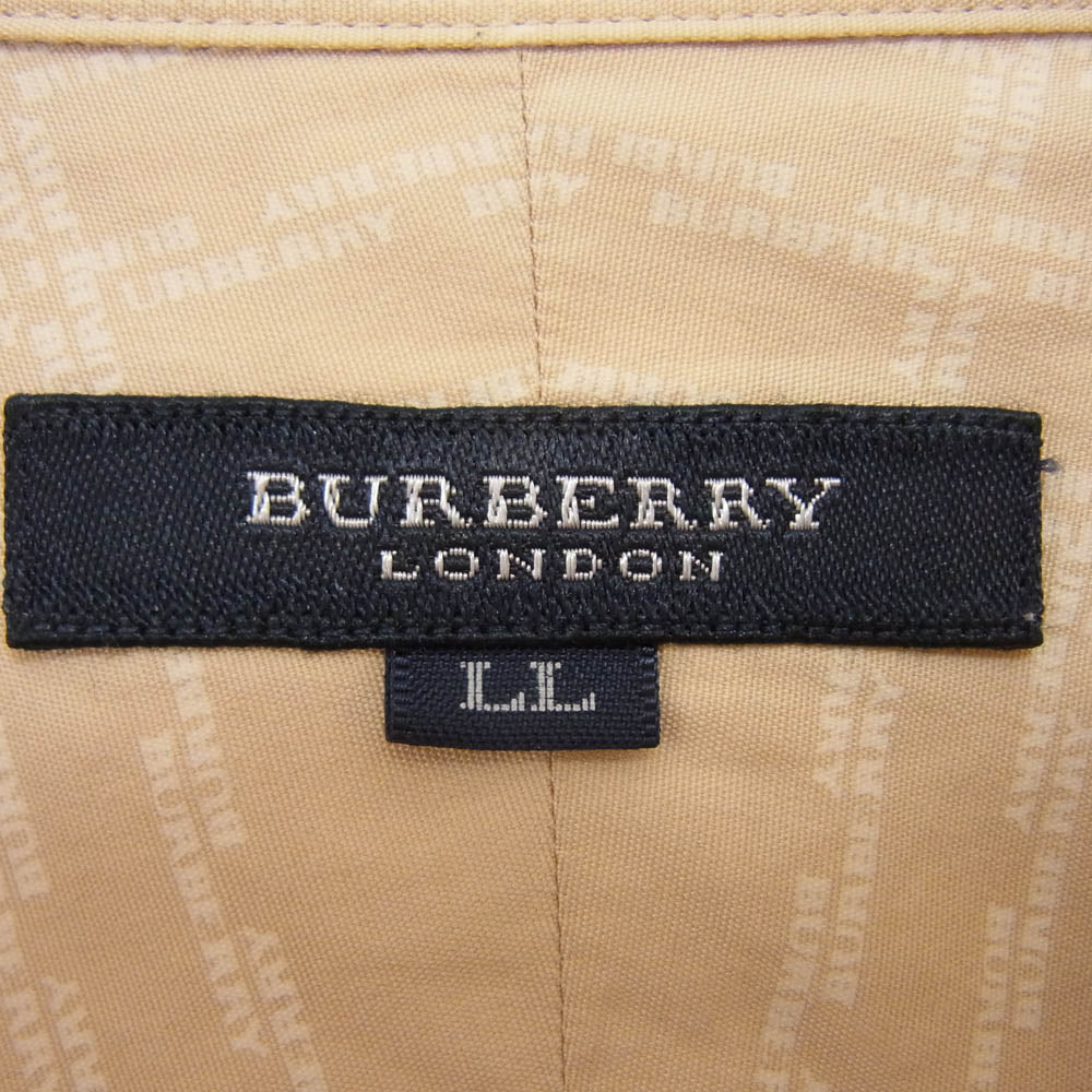 BURBERRY LONDON バーバリー ロンドン ロゴチェック柄 長袖シャツ ベージュ系 LL【中古】